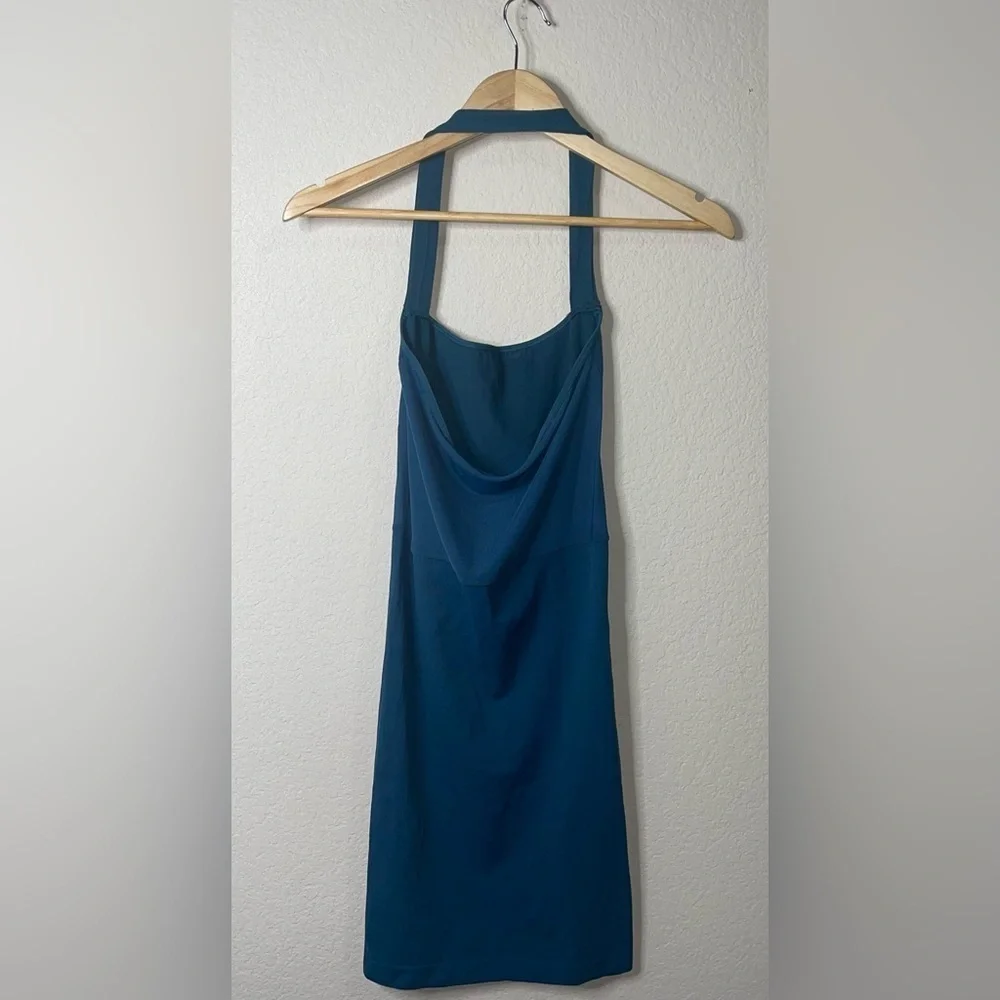 Free People Taking Sides Bodycon Slip Dress Size XS / Small Teal Blue Green NWOT
